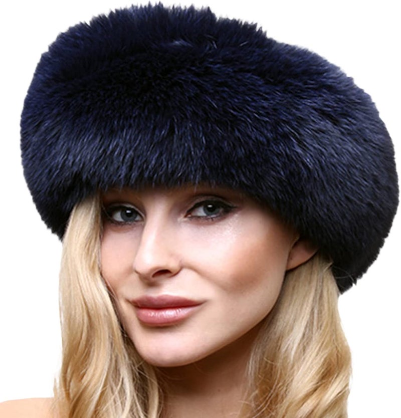 PMIYS Womens Faux Fur Hat Winter Russian Hats Warm Skiing Hat Fluffy Earmuff Hat - Image 1